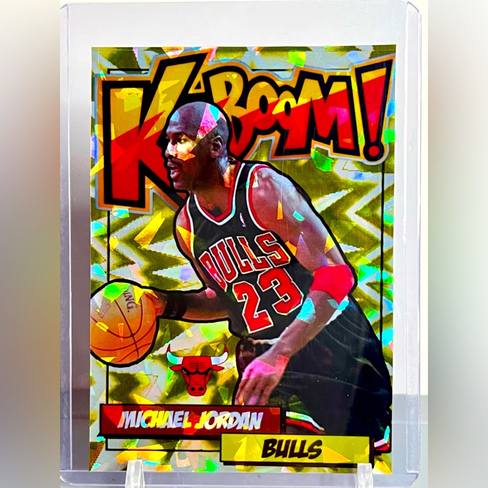 Michael Jordan Gold Kaboom Custom Cracked Ice Holographic MJ Chicago Bulls Card